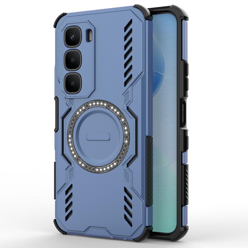 For Infinix Hot 60 4G Magnetic Case Butterfly Armor Hollow Heat Dissipation PC+TPU Phone Cover