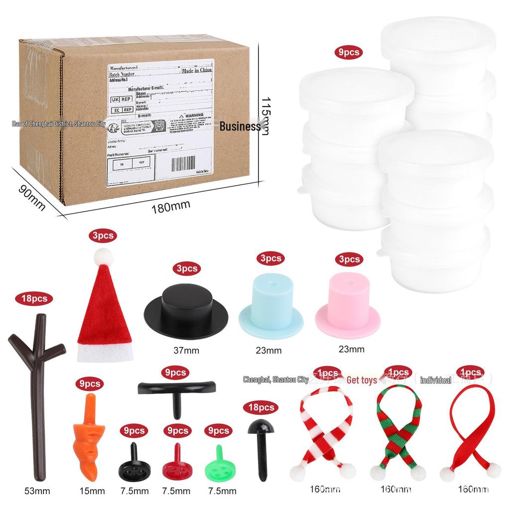 Children's DIY Snowman Kit - Winter Party Craft with Christmas Hat & Stocking