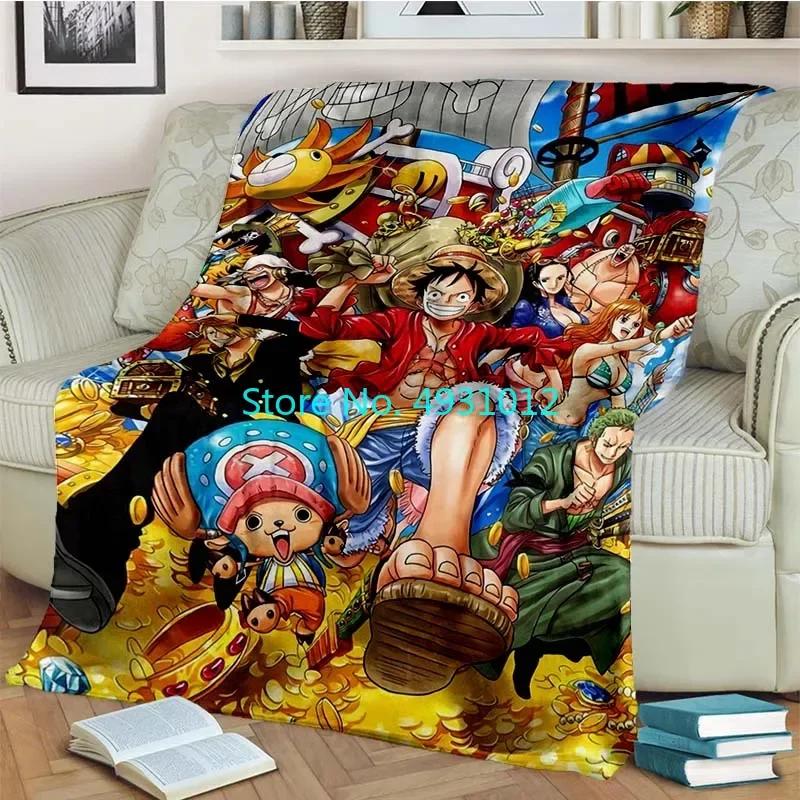Cartoon Cover Blanket Luffy Student Air Conditioning Blanket Flannel Lamb Sherpa Blankets Baby Kids Gift Throw Sofa Bedroom