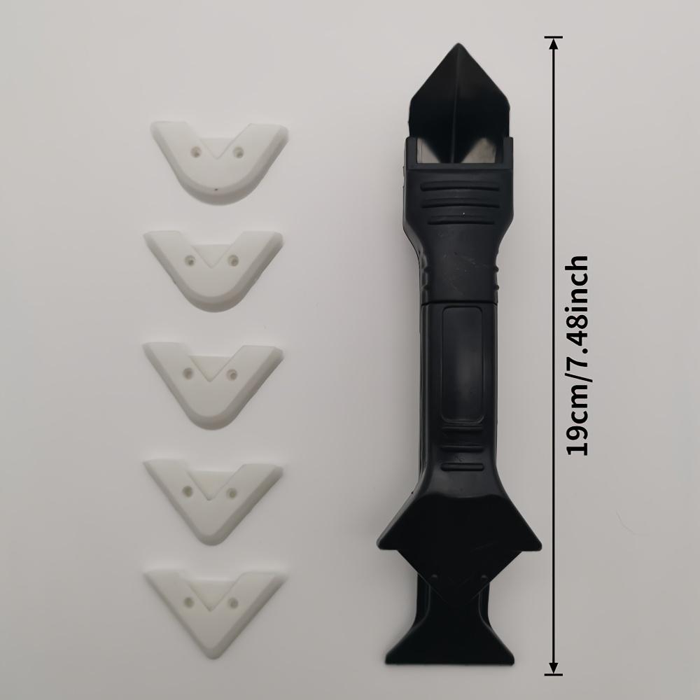 

1 шт. Многофункциональный набор инструментов 5-в-1 для удаления герметика, пластиковый скребок для затирки, инструмент для финишной обработки герметика и угловой скребок для клея для ремонта кухни и ванной комнаты 1pc