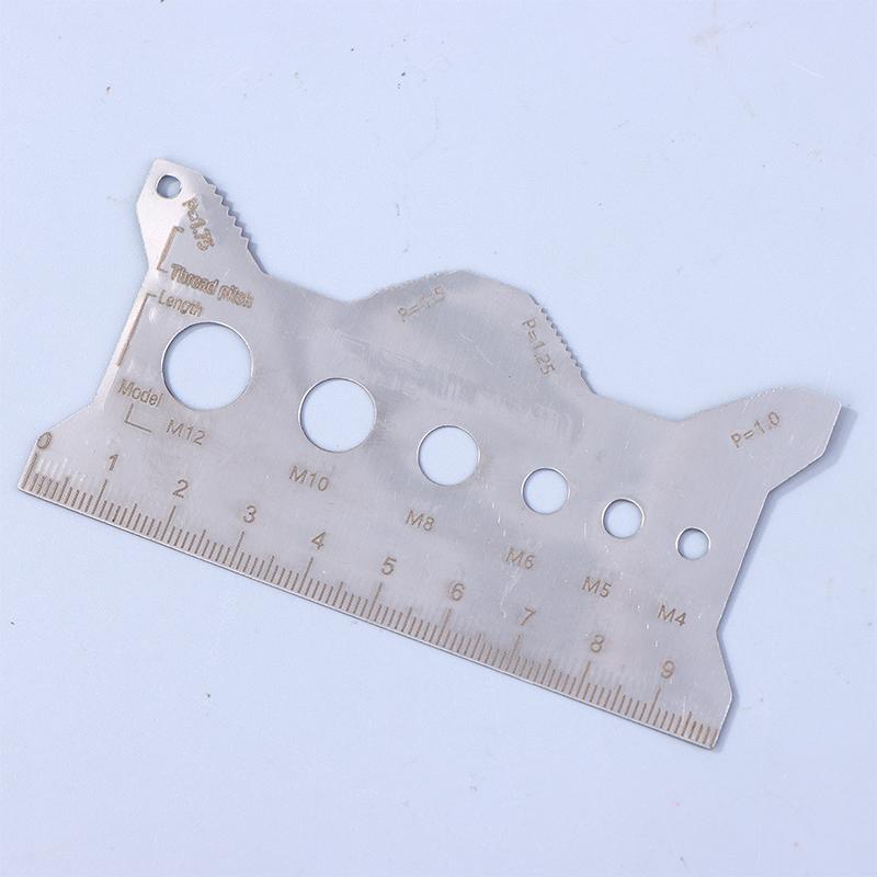 Bolt Measuring Tool Bolt Thread Stainless Steel Sizer Flat Double-Sided Screw Measuring Device For Pattern Jewelry Watch