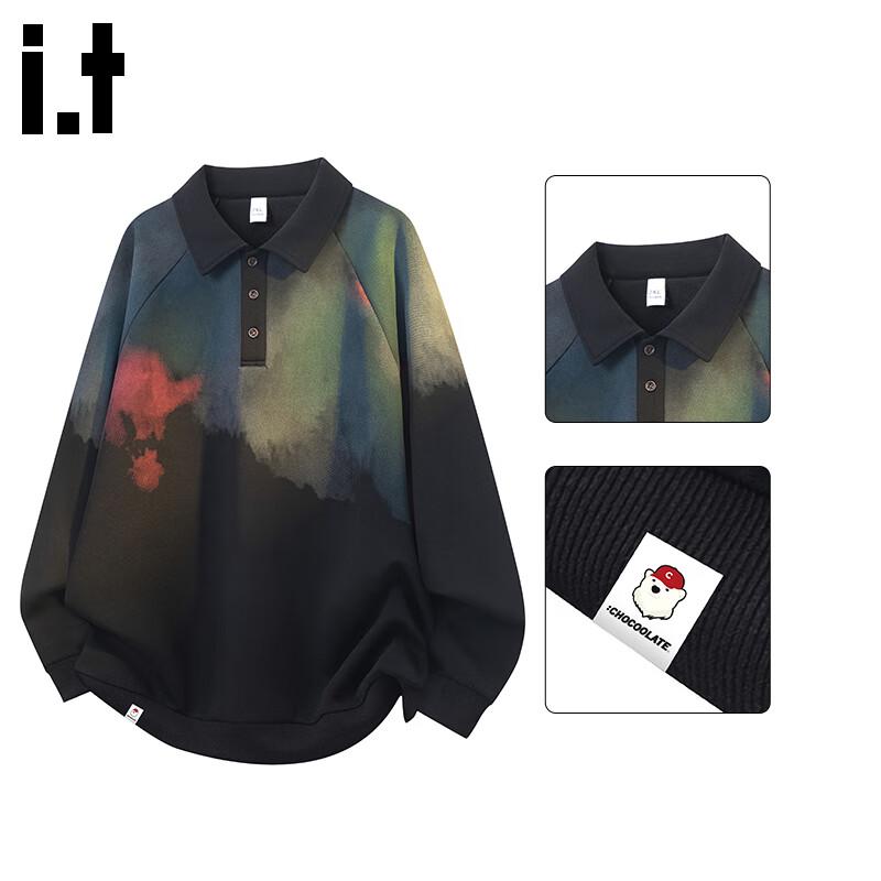 

:CHOCOOLATE Мужской пуловер с воротником поло тай-дай XL