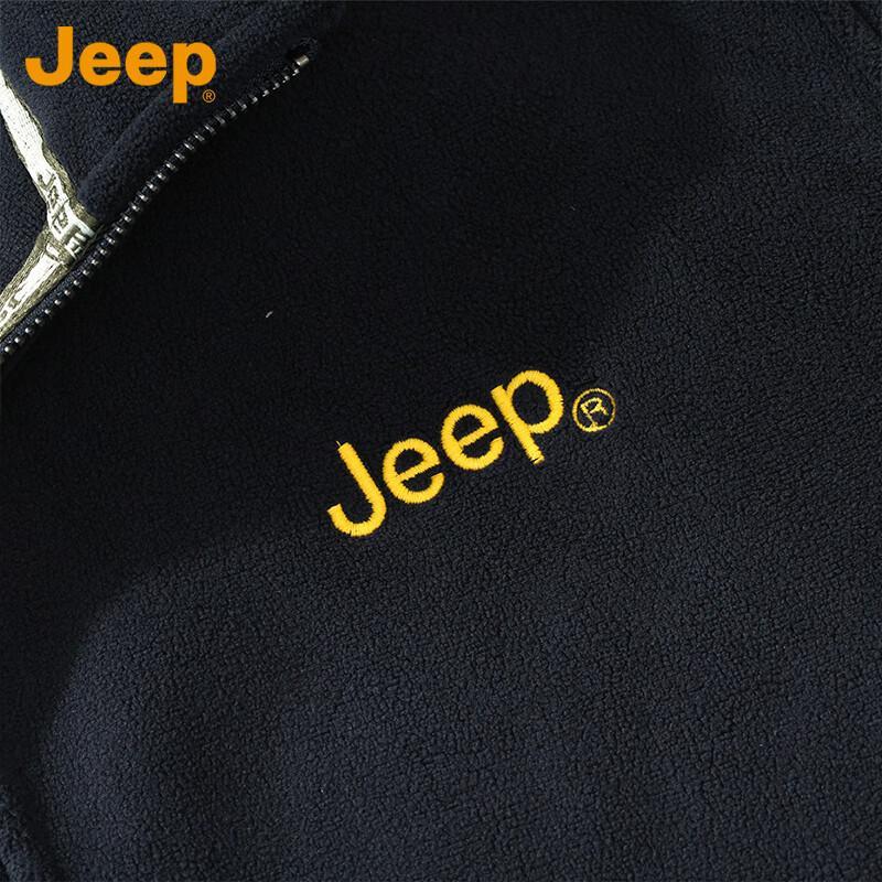 JEEP Men's Stand-Collar Fleece Casual Jacket