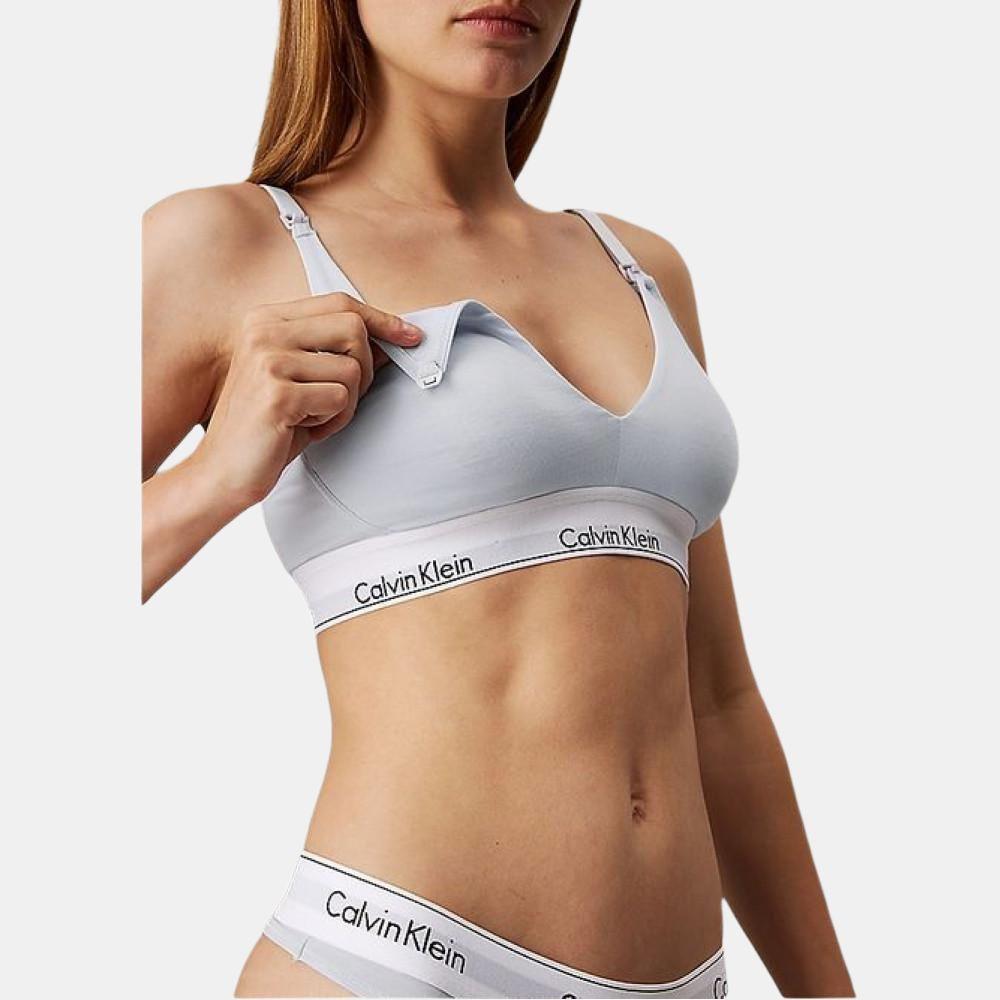Calvin Klein Letter Underwear Comfortable Sports Breathable Bra Women underwear Blue 000QF6218E-CIQ