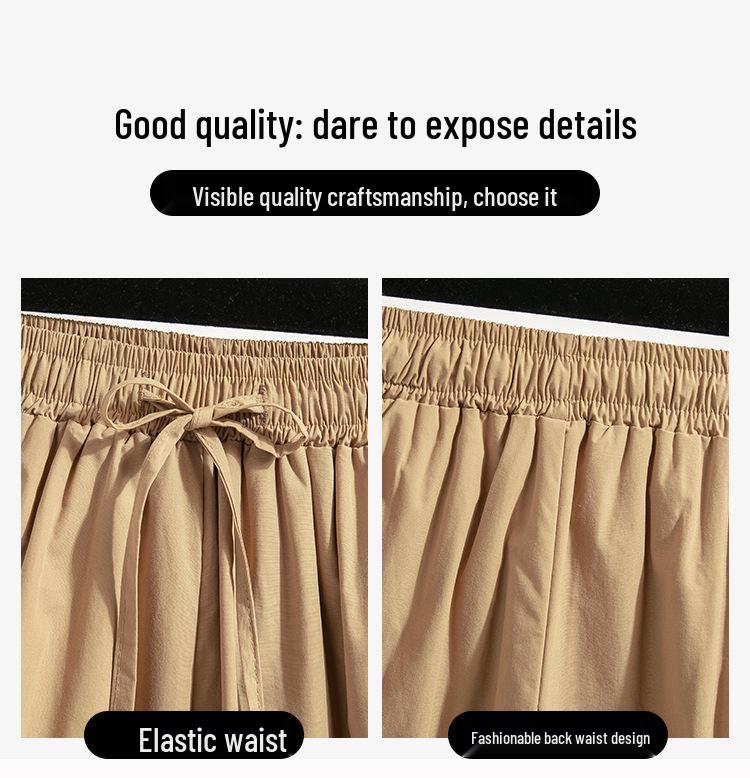 2024 Summer Plus Size Women's Elastic High Waist A-line Loose Casual Shorts