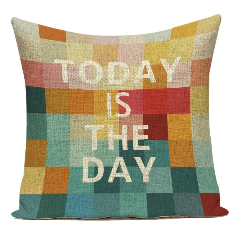 Decorative Pillows Simple Colorful Wave Stripe Geometry Polyester Pillows Cushion Covers Pillow Cover Sofa Home Decor