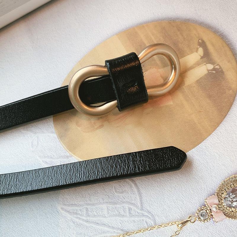 Fashionable Women's Decorative Waist Belt With Round Gold Buckle For Dresses And Casual Wear