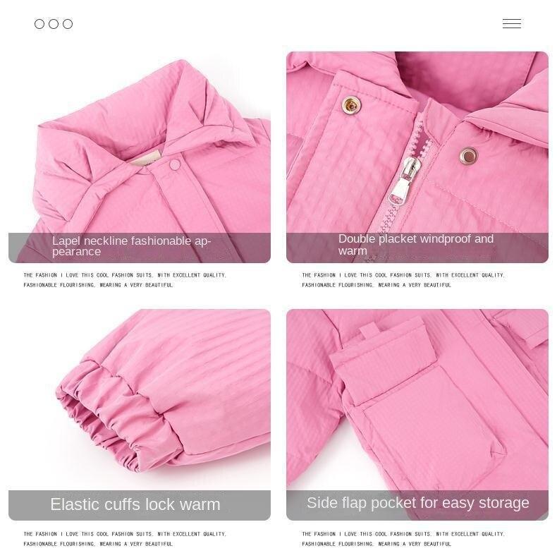 Princess Girl Cotton-Padded Jacket Mid-Length Cotton-Padded Coat Thick Warm Winter Clothing Down Cotton-Padded Coat