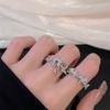 Folds Irregular Moonstone Butterfly Flowing Water Open Ring Hip Hop Tide Niche Design Street Personality Ring Woman