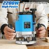 2200W Electric Wood Router Variable Speed Woodworking Trimmer Multifunctional Plunge Router for Wood Carving Slotting Home DIY