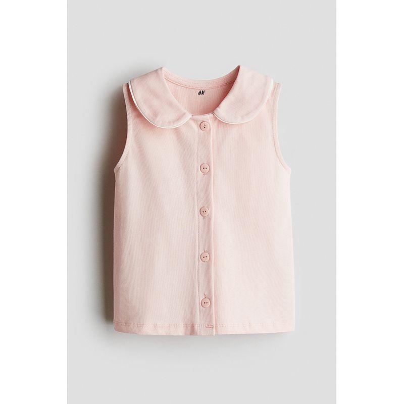 

HM Детская одежда Жилет для девочки 2025 Лето Новое поступление Милый Простой и Мягкий Клетчатый Топ без рукавов 1300869 PALE PEACH PINK 130/64(6-8Y)