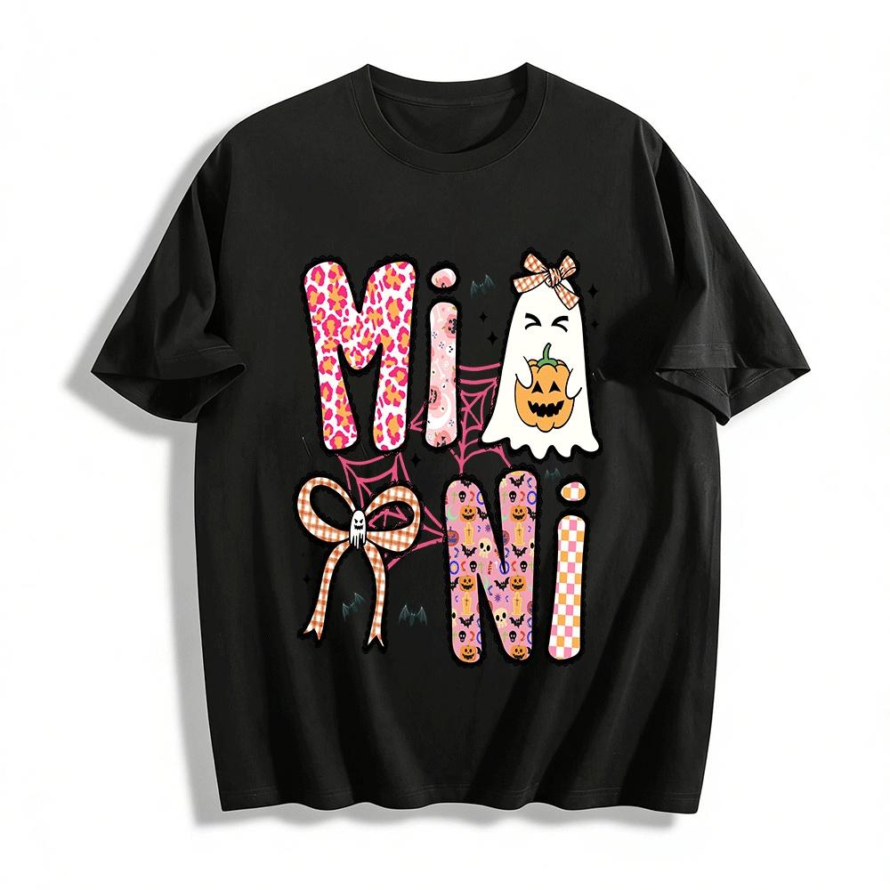 Girls Halloween Mini Ghost Pumpkin Print Top Pure cotton T-shirt XXS