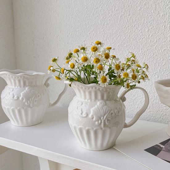 Vase Ornament, Robuster Dekorativer Blumentopf für Echte oder Künstliche Blumen Schlafzimmer Wohnzimmer Dekoration Blumenarrangement