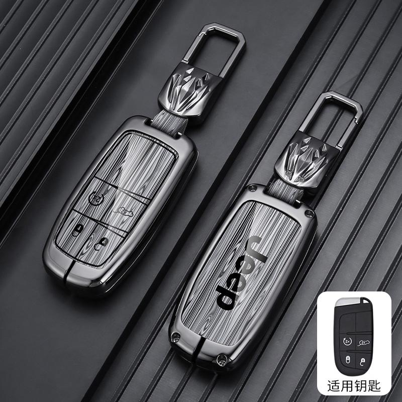 Zinc Alloy Keyless Car Key Case For Jeep Grand Cherokee WK2 KL Wrangler JK Renegade Commander Compass 2018 2022 Auto Accessories