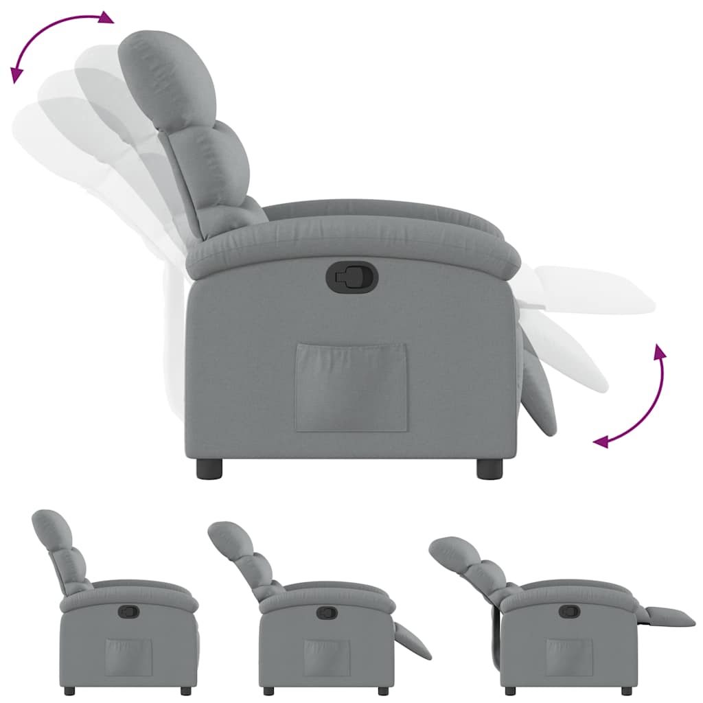 Relaxation Armchair Light Grey Fabric