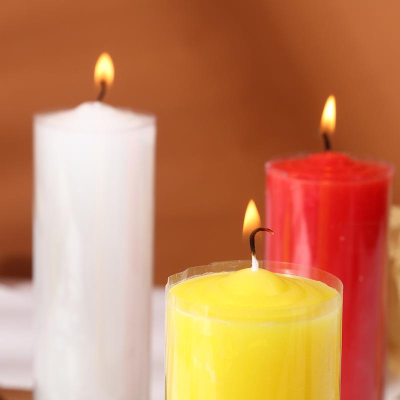 Home Lighting Emergency Bold Red and White Candle Color Odorless Greenhouse Long Pole Cylindrical Large Candle