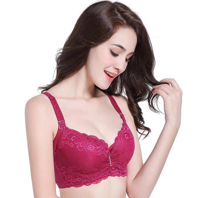 Plus Size Lace Push-Up Bra with Underwire - Breathable & Adjustable for Enhanced Bust