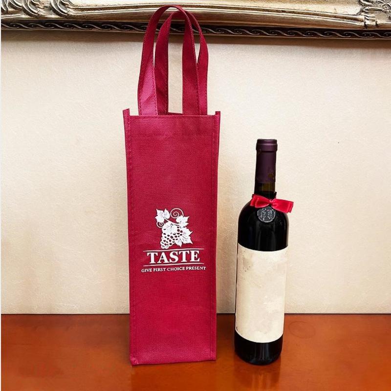 Non-woven Champagne Beer Waterproof Gift Bag Color Single/Double Branch Bottle Red Wine Bottle Hand Handle Packaging Pouches