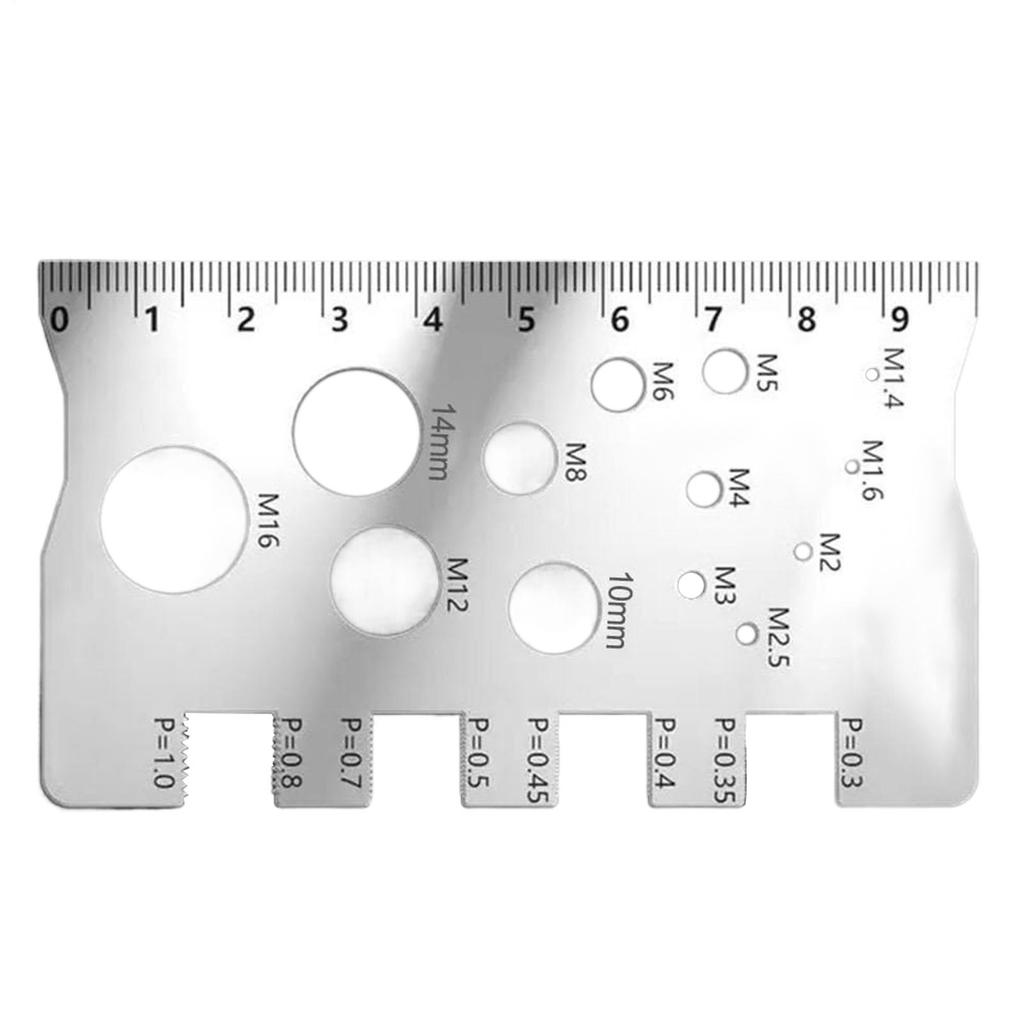 410 Stainless Steel Thread Gauge Screw Measuring Ruler Multifunctional Easy-to-Read Thread Gauge Ruler For Home Industry Repair