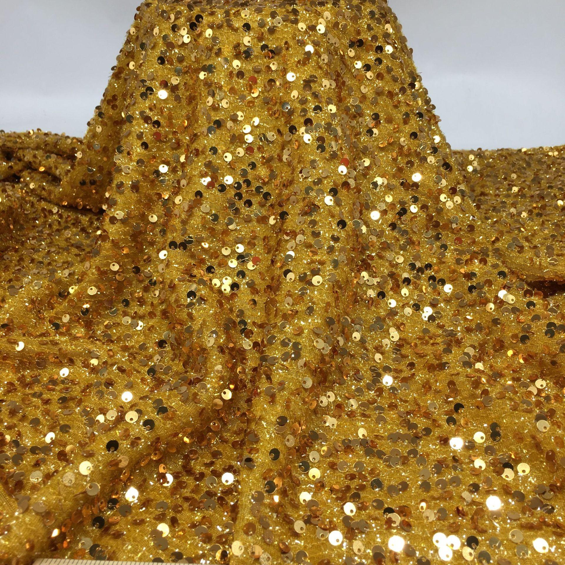 Technology Good Price 5MM Shine Ground Tulle Sequin Fabric Colorful Embroidered Sequin Fabric for Women Wedding Dress for Girls