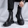 British Style Black Short Martin Boots 2025 Autumn and Winter Single Boots Thick-soled Versatile Sleeve Men's Cigarette Boots 4505-R