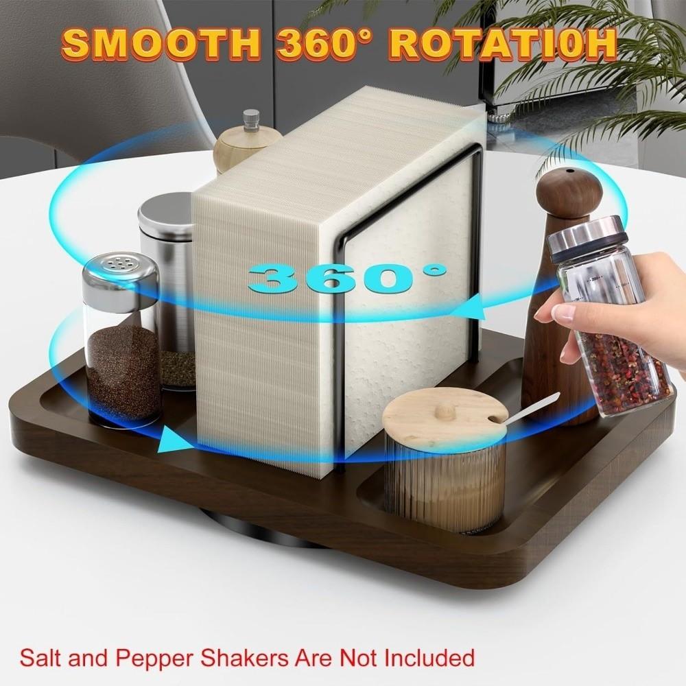 Multi Compartment Rotating Napkin Holder Vertical Napkin Holder  for Dining Table
