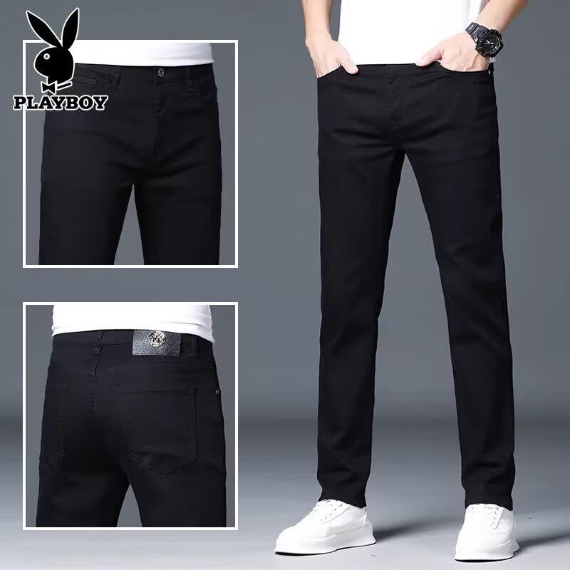 PLAYBOY Men s Summer Loose Straight-Fit Stretchy Casual Jeans 28
