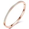 Gioielli Antiossidanti | Bracciale Apribile in Acciaio Inossidabile Placcato Oro 18K con Cristalli | Ultimo Bracciale Rigido alla Moda