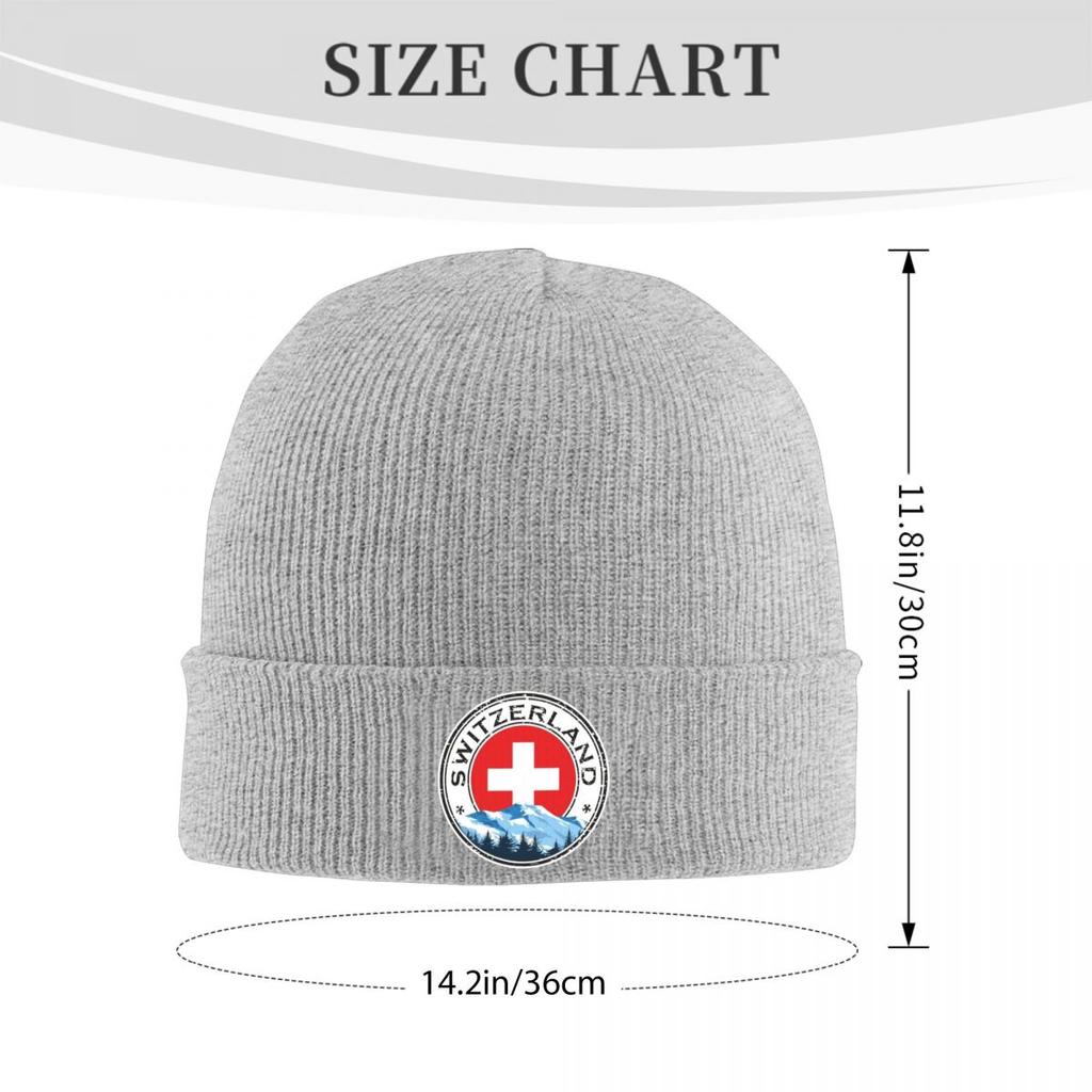 Znak Švýcarska Vlajka Teplá Pletená Čepice Zimní Pletená Čepice Čepice Beanie Hip Hop Čepice pro Unisex