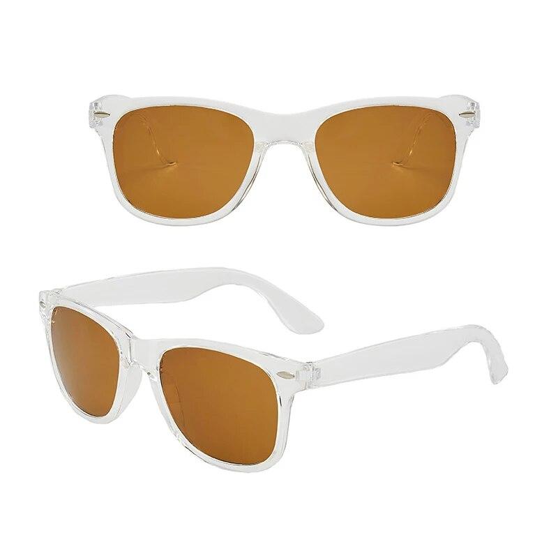 New Clear Sunglasses Women Men Transparent Frame Night Vision Sun Glasses Mirror Reflective Glasses UV400 Eye Wear