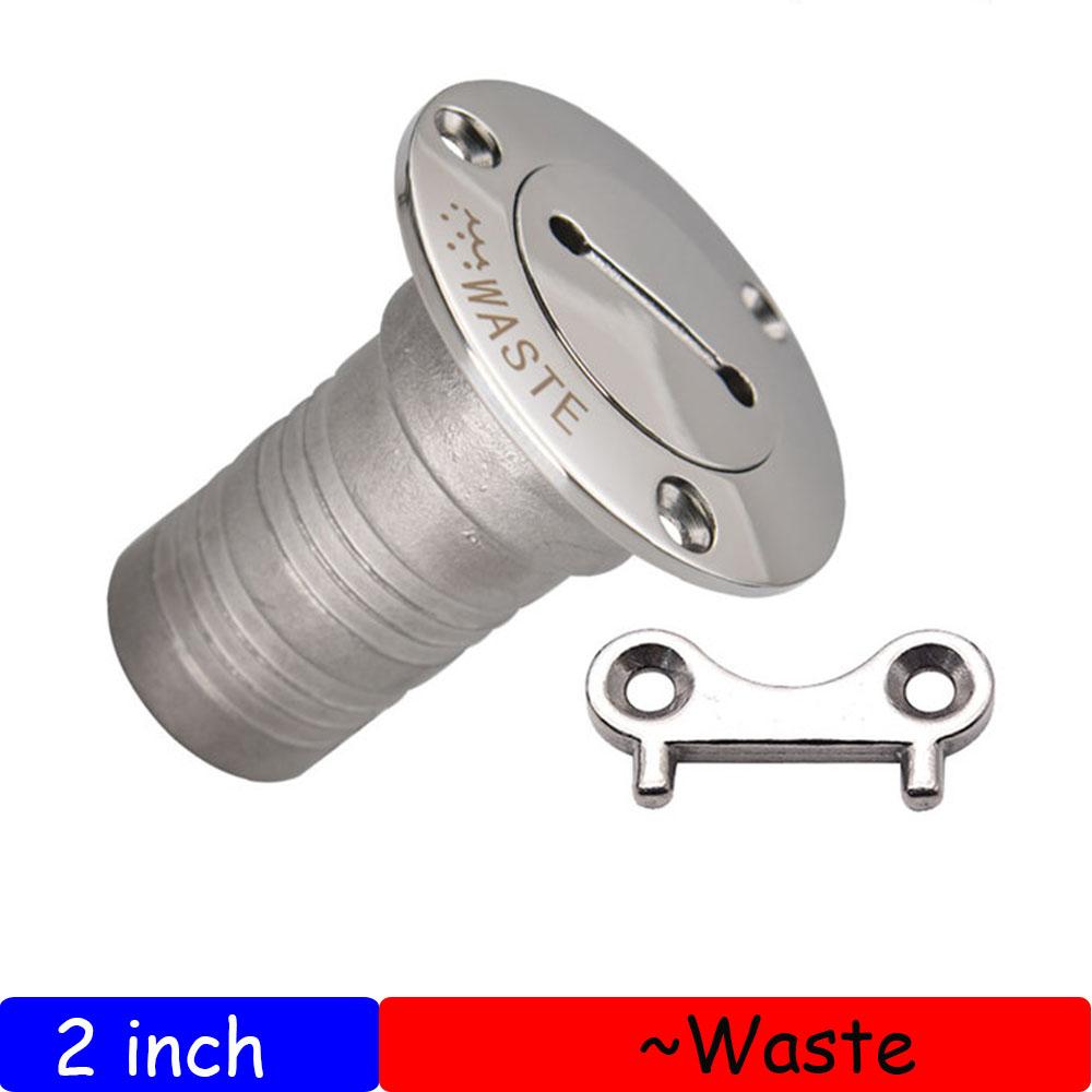 Stainless Steel Fuel Gas Water Waste Tank Deck Fill Filler Spare Cap Key Replace Plate Tool for Boat Marine Yacht 1.5/2"