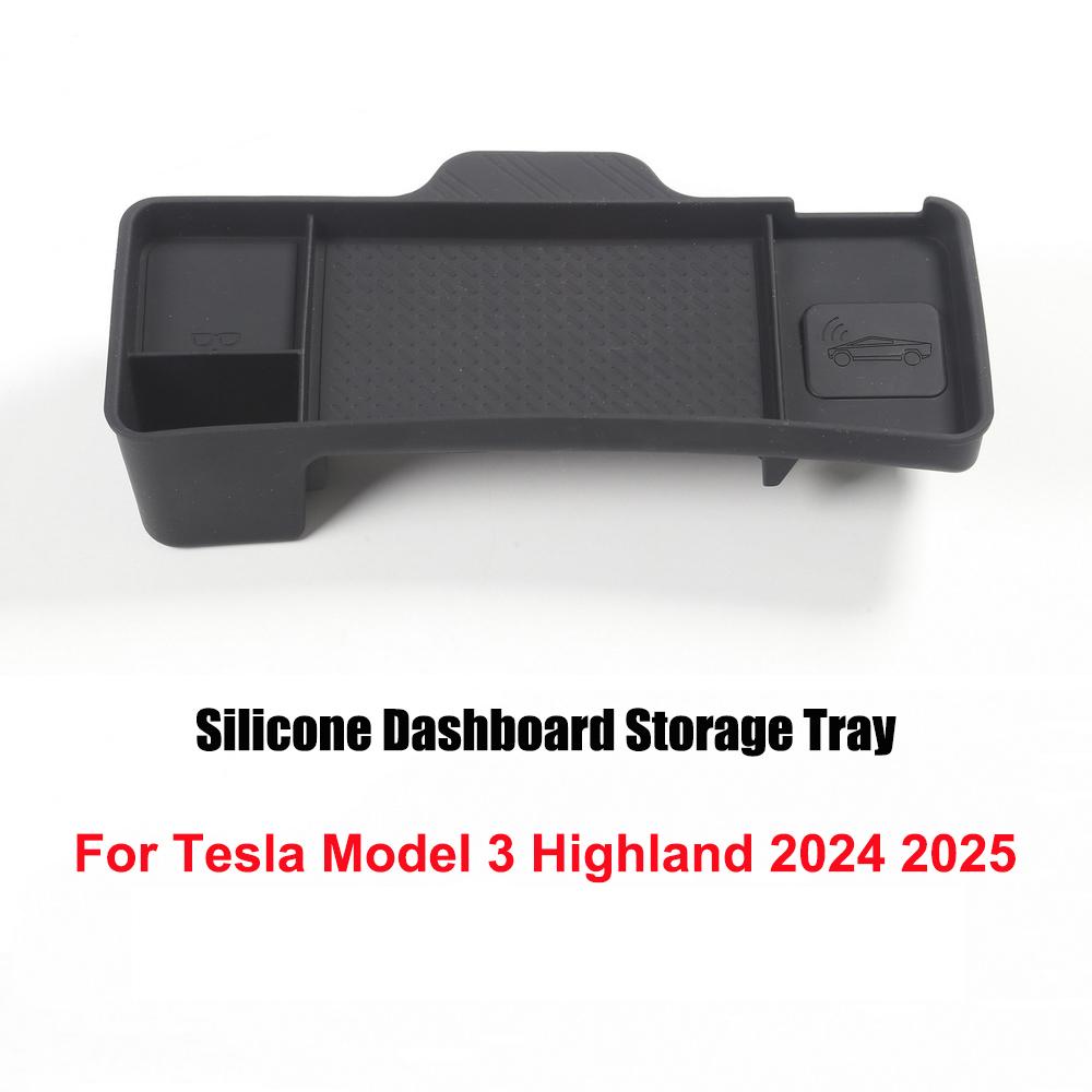 Dashboard Storage for Tesla Model Y Juniper 2025 Model 3+ Highland 2025 ETC Organizer Tray Behind Screen Glasses Tissue Holder