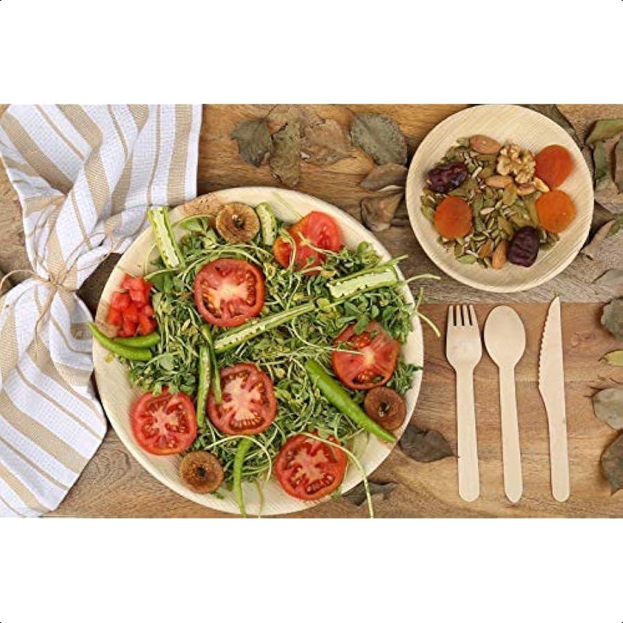 Wooden Disposable Knives 100 Piece Wood Compostable Knives EcoFriendly Biodegradable Cutlery for Party