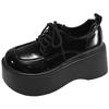 Black Retro British Style Platform Small Leather Shoes Women's 2025 New Autumn Versatile Height Increase Soft Sole Mary Jane Single Shoes