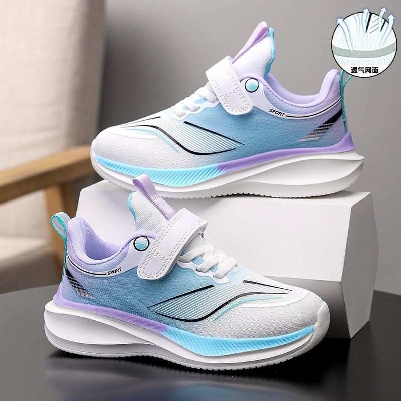 2025 summer new boys sports shoes mesh breathable versatile casual children Velcro soft sole light classmate