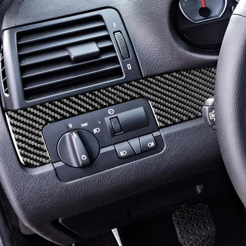For BMW E46 1998-2005 Carbon Fiber Trument Central Center Panel Trim Strip Car Interior Accessories Decorative Stickers