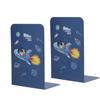 2Pcs Book Ends Nonslip Stable Firm Rounded Corner Rustproof Glossy High Durability Metal Bookends Fo
