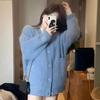 Herbst Retro V-Ausschnitt Langarm Strickpullover Jacke Damenmode Solide Casual Winter Damen Strickjacken Tops Elegant Button Up Lady Cardigan 25637