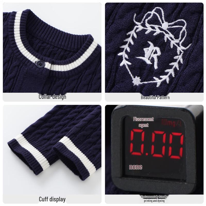 DUUDUU Kids' Casual Crewneck Cardigan Sweater