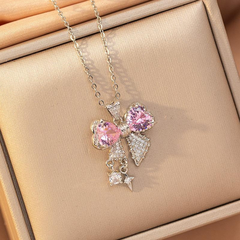 [Titanium Steel] Necklace Women's Copper Micro-inlaid Electroplating Advanced Sense Delicate Clavicle Chain Jewelry