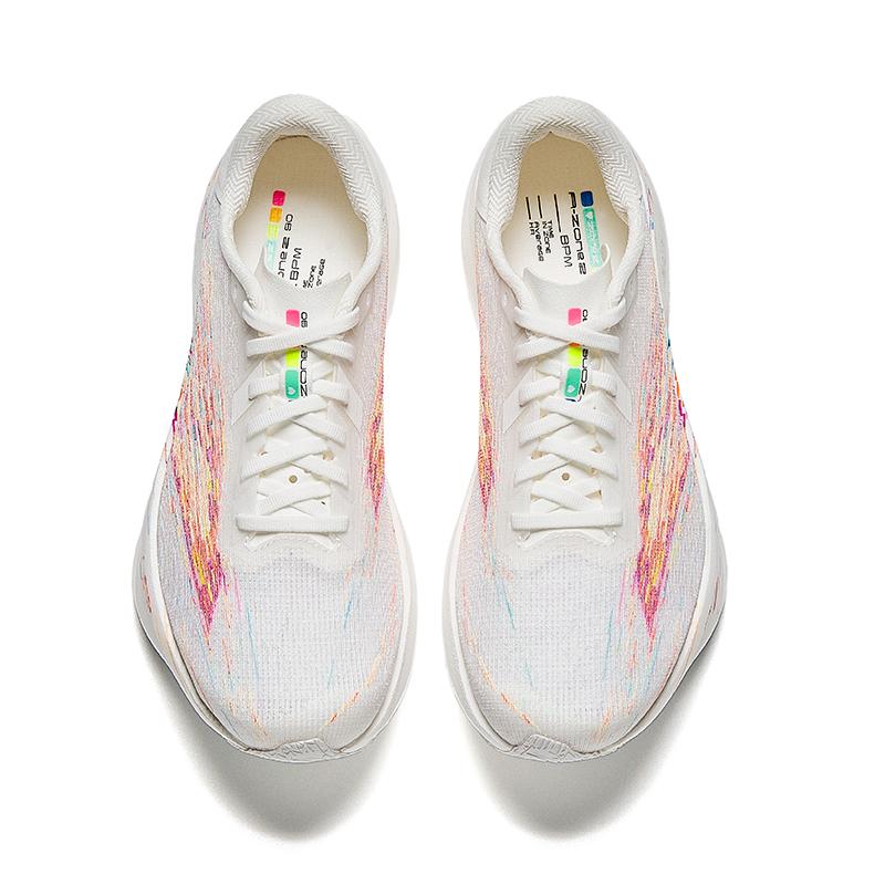 Anta Zone 2 Heart Rate 90 Cushioning Running Shoes Women's Papyrus White/Fluorescent Mango Orange/Palace Purple 122625579-5