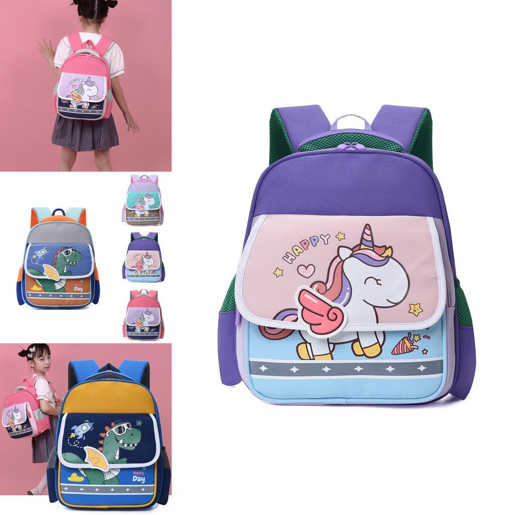 Adorable Cartoon Kids Backpack In Nylon With Lightweight Design For Boys And Girls