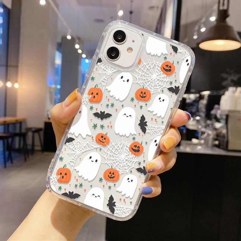 Halloween ghost for iPhone17 mobile phone case Apple 16 Pro air cushion mobile phone case 14/13 anti-drop large hole