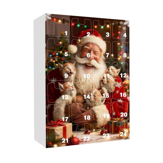 2025 Christmas Advent Calendar with Cat Ornaments 24-Day Countdown Box Unique Christmas Gift for Kids