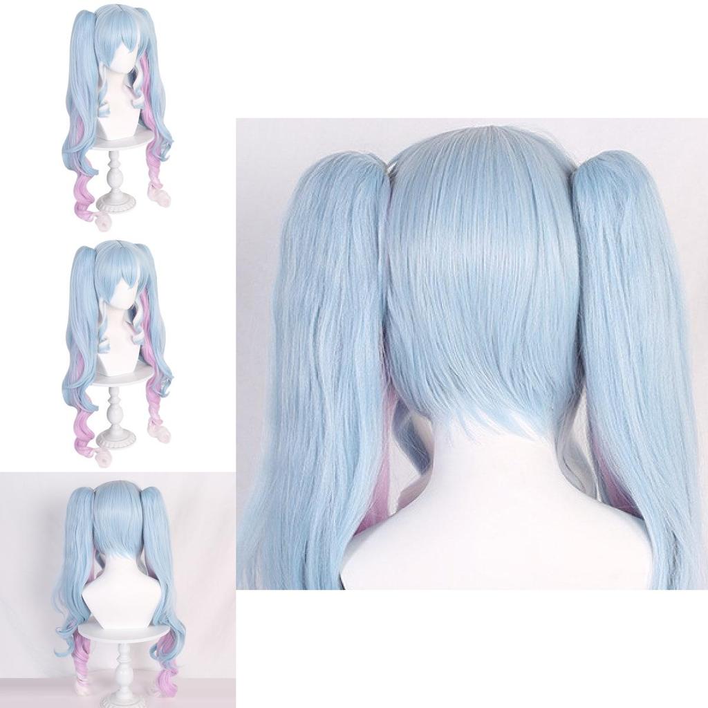 Lange Snow Miku Cosplay-Perücke aus hitzebeständiger Kunstfaser für Damen, perfekt für jeden Hautton