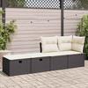VidaXL Salon de jardin avec coussins 2 pcs noir résine tressée acacia 3328669