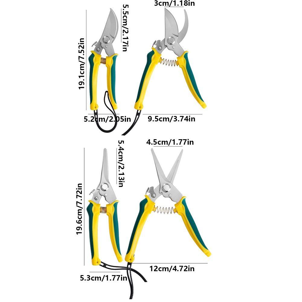 Ergonomic Handle Pruning Shears Stainless Steel Tree Branch Trimmer  Florist Work