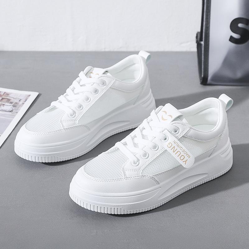 Casual shoes women's 2024 summer new board shoes women's shoes breathable mesh white shoes women's Korean version single shoes