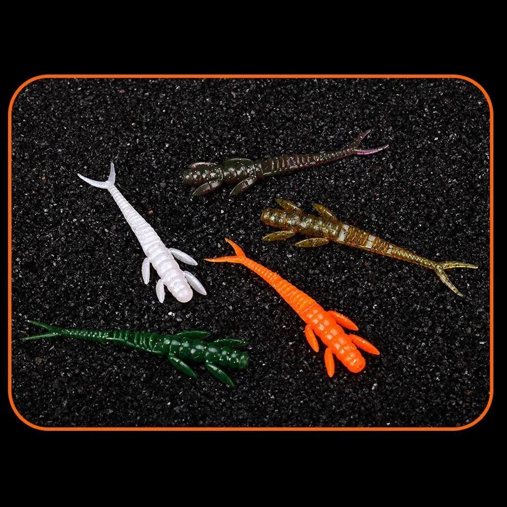 20pcs Worm Shape 7.3cm/1.3g Fishing Lure Temptation Swimming Soft TPE Material Alien Worm Laser Glitter TPE Bait Lure Fishing