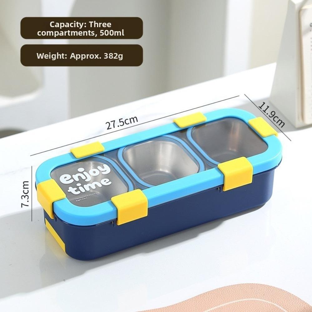 Rectangular Shape Stainless Steel Lunch Box Sealed Lid Divided Compartments Insulated Lunch Box Vacuum Insulated